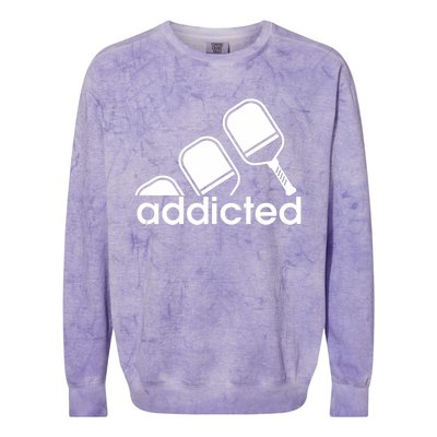 Addicted Pickleball Player Colorblast Crewneck Sweatshirt