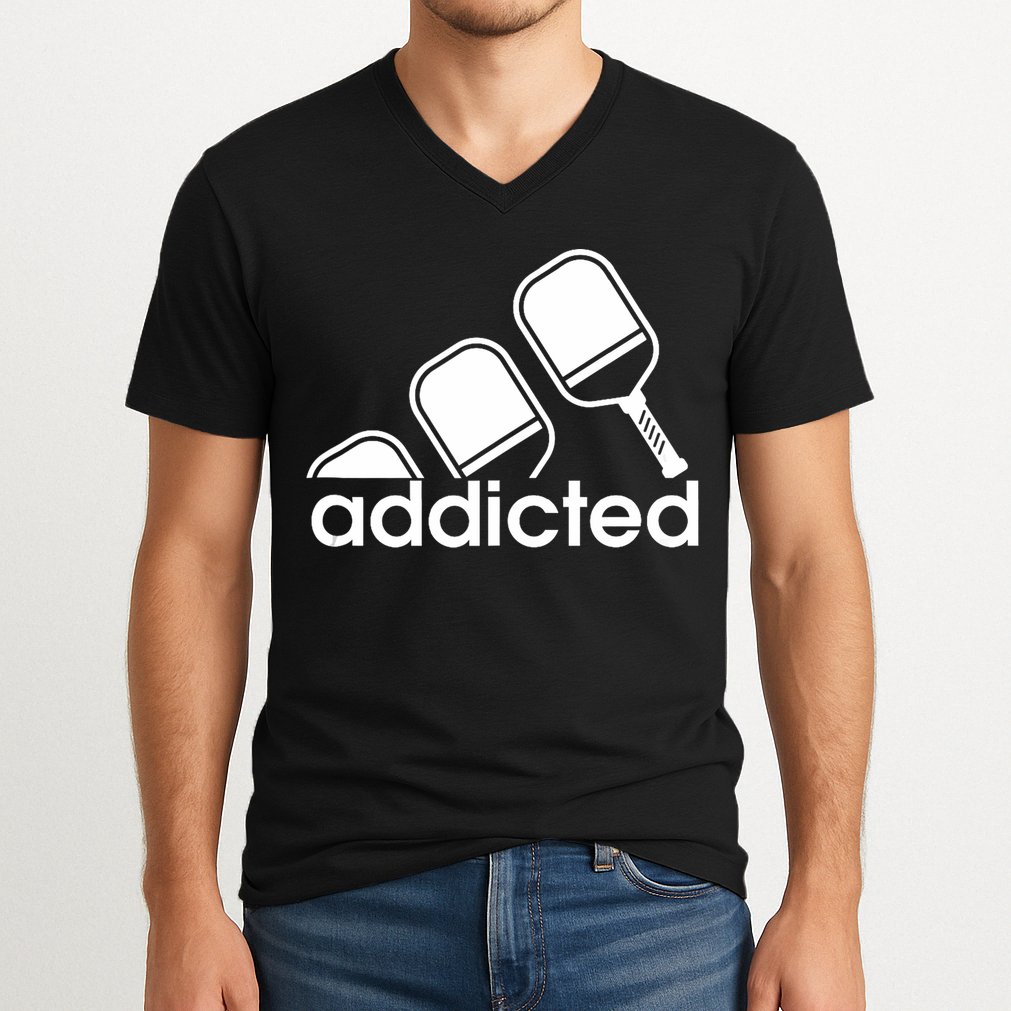 Addicted Pickleball Player V-Neck T-Shirt