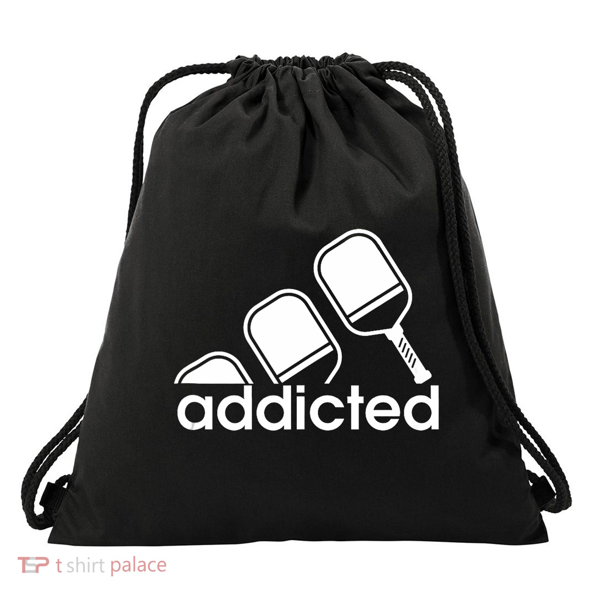 Addicted Pickleball Player Drawstring Bag