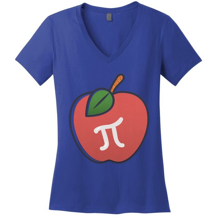 Apple Pie Pi Day 3 14 Math Geek Teacher Engineer Gift Women's V-Neck T-Shirt