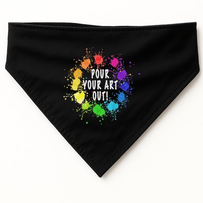 Acrylic Paint Pouring Artist Fluid Art Painter Color Wheel USA-Made Doggie Bandana