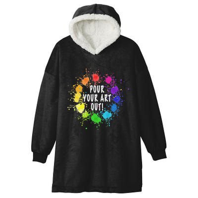 Acrylic Paint Pouring Artist Fluid Art Painter Color Wheel Hooded Wearable Blanket