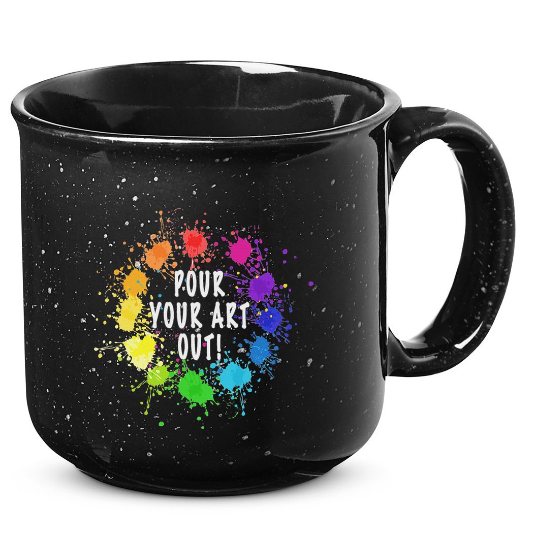 Acrylic Paint Pouring Artist Fluid Art Painter Color Wheel 15oz Campfire Ceramic Mug