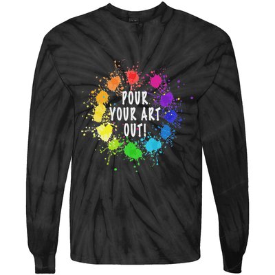 Acrylic Paint Pouring Artist Fluid Art Painter Color Wheel Tie-Dye Long Sleeve Shirt