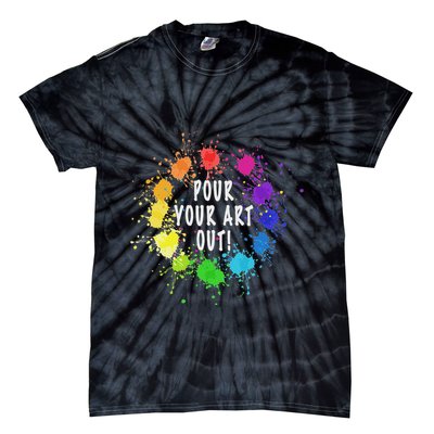 Acrylic Paint Pouring Artist Fluid Art Painter Color Wheel Tie-Dye T-Shirt