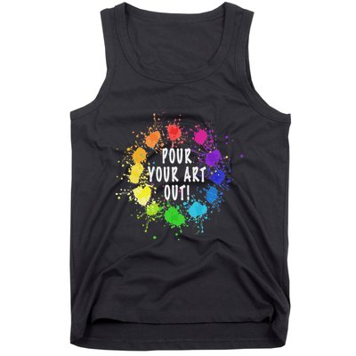 Acrylic Paint Pouring Artist Fluid Art Painter Color Wheel Tank Top
