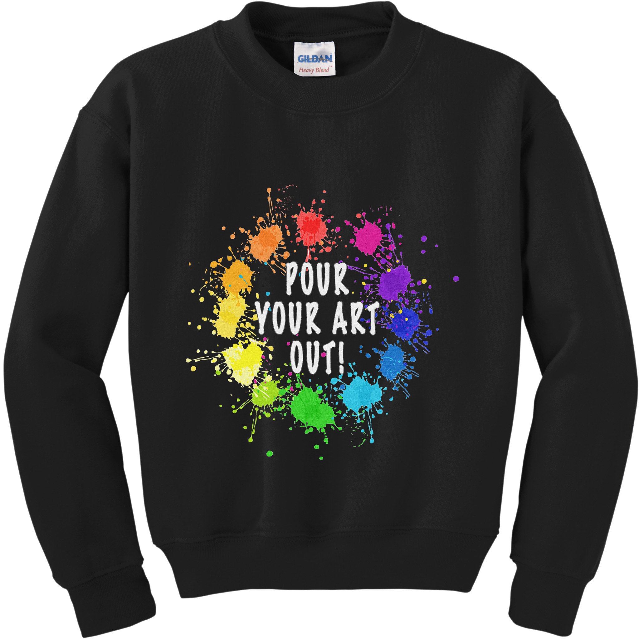 Acrylic Paint Pouring Artist Fluid Art Painter Color Wheel Kids Sweatshirt