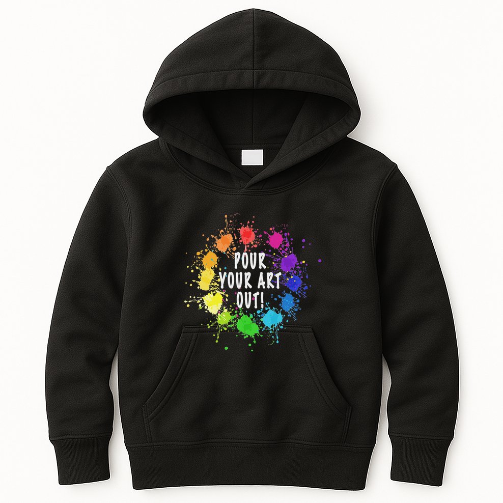Acrylic Paint Pouring Artist Fluid Art Painter Color Wheel Kids Hoodie