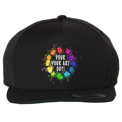 Acrylic Paint Pouring Artist Fluid Art Painter Color Wheel Wool Snapback Cap