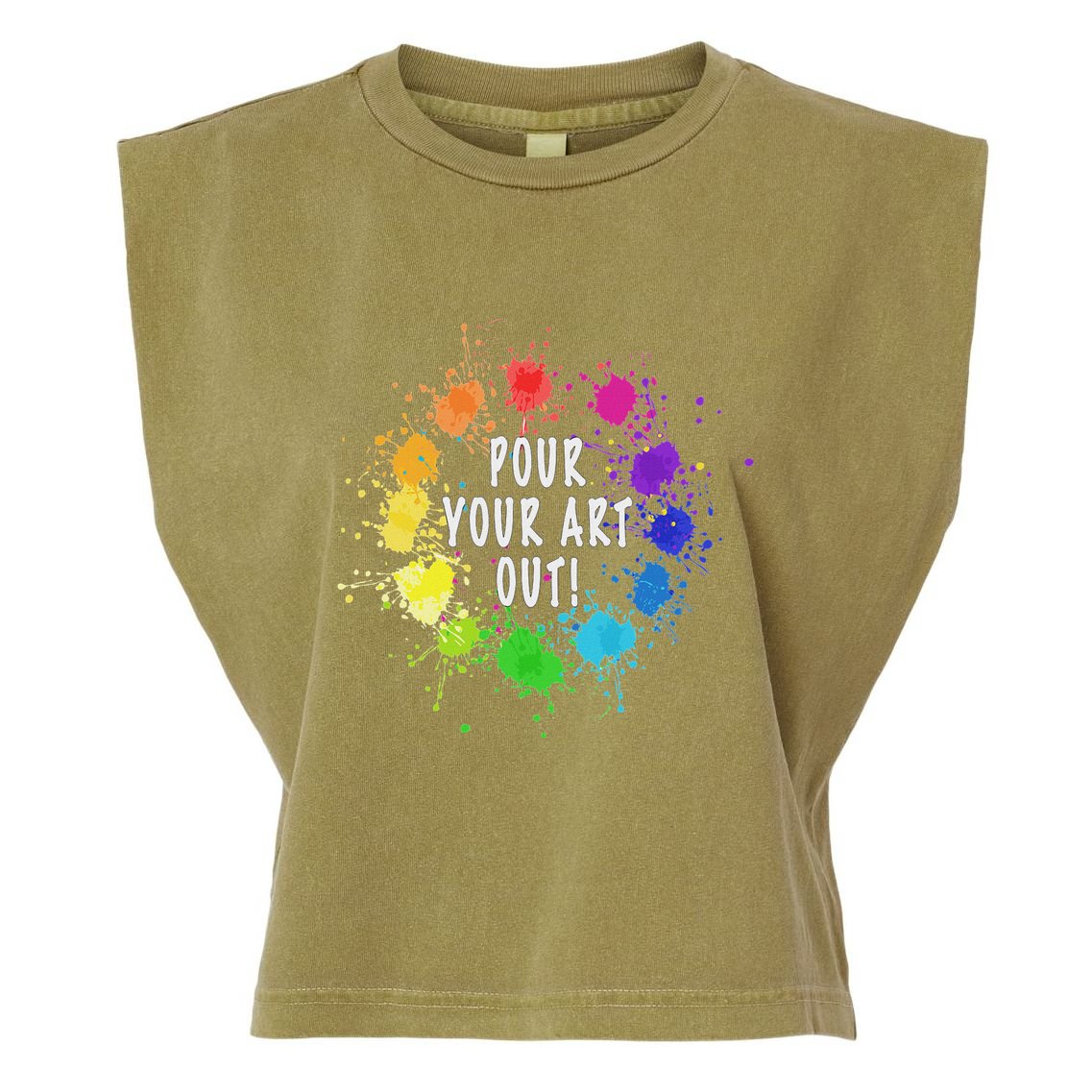 Acrylic Paint Pouring Artist Fluid Art Painter Color Wheel Garment-Dyed Women's Muscle Tee