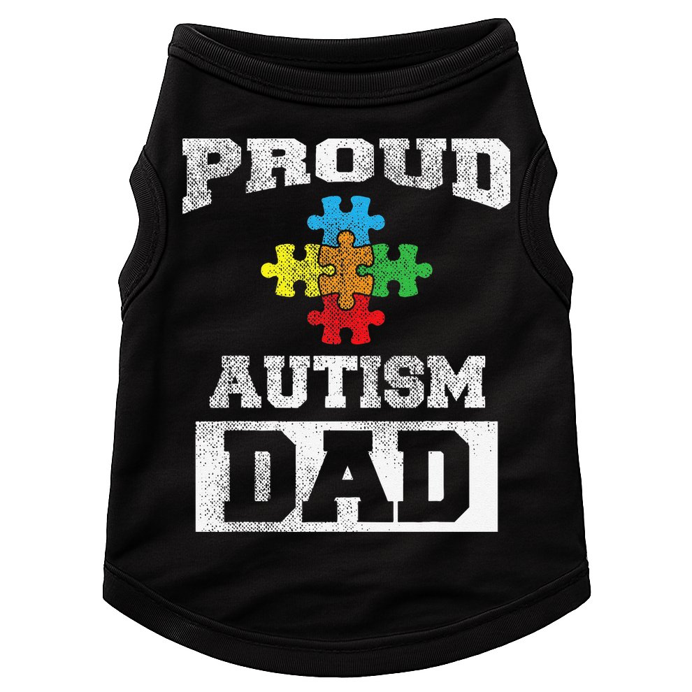 Autism Puzzle Piece Flag Autism Awareness For Dad Doggie Tank
