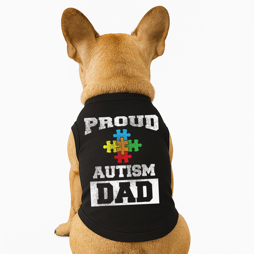 Autism Puzzle Piece Flag Autism Awareness For Dad Doggie Tank
