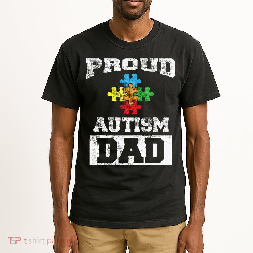 Autism Puzzle Piece Flag Autism Awareness For Dad Tall T-Shirt