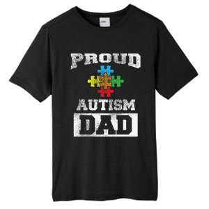 Autism Puzzle Piece Flag Autism Awareness For Dad Tall Fusion ChromaSoft Performance T-Shirt