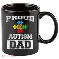 Autism Puzzle Piece Flag Autism Awareness For Dad 11oz C Handle Ceramic Mug