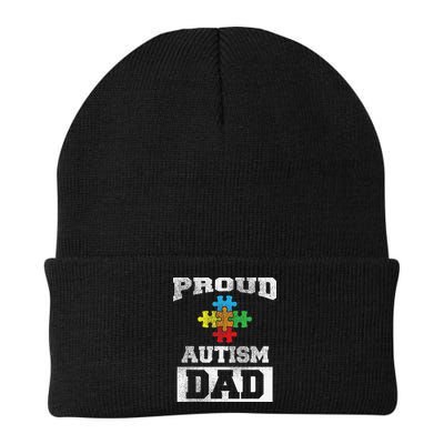 Autism Puzzle Piece Flag Autism Awareness For Dad Beanie