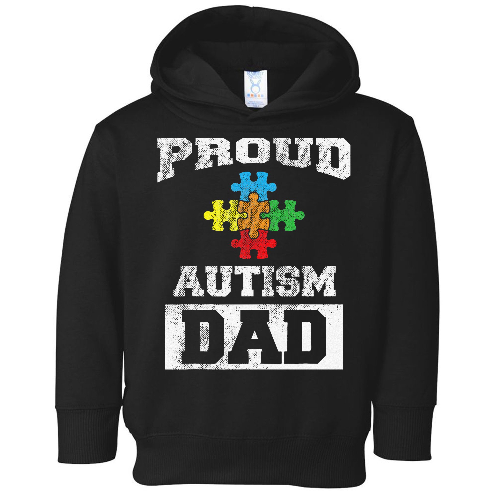 Autism Puzzle Piece Flag Autism Awareness For Dad Toddler Hoodie