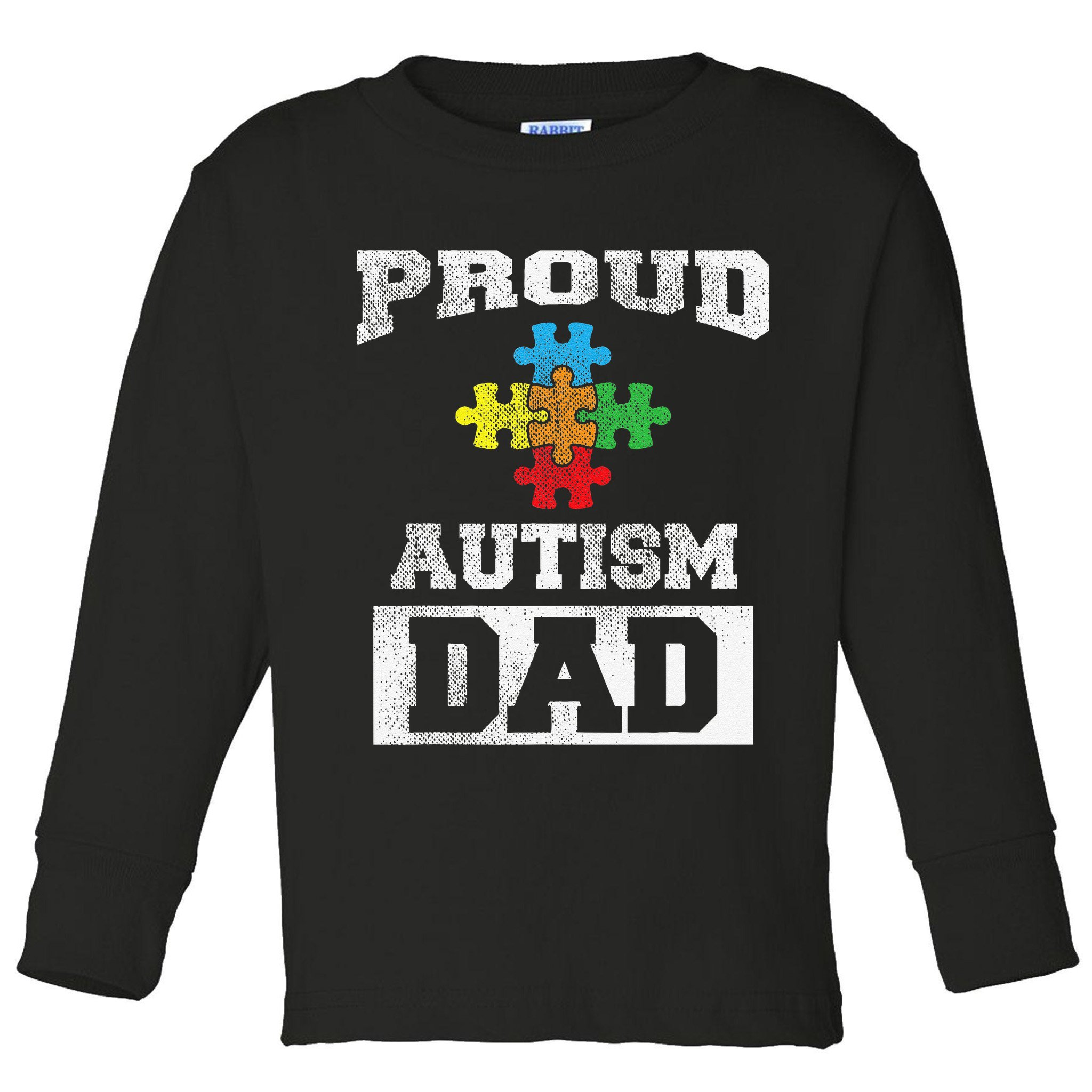 Autism Puzzle Piece Flag Autism Awareness For Dad Toddler Long Sleeve Shirt
