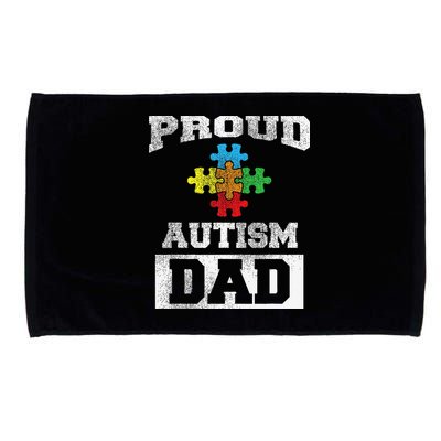 Autism Puzzle Piece Flag Autism Awareness For Dad Microfiber Hand Towel