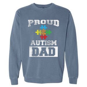 Autism Puzzle Piece Flag Autism Awareness For Dad Garment-Dyed Sweatshirt