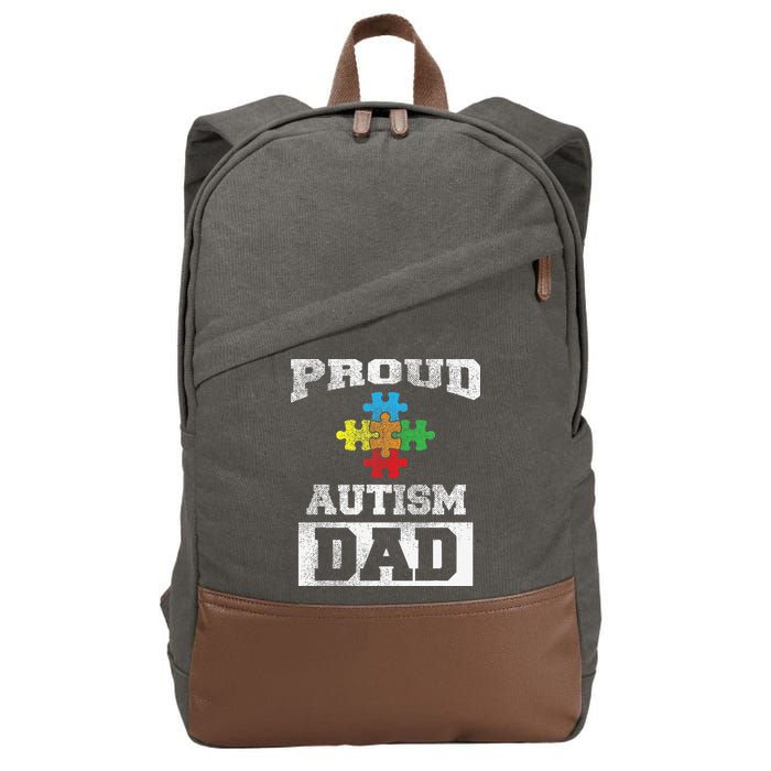 Autism Puzzle Piece Flag Autism Awareness For Dad Cotton Canvas Backpack