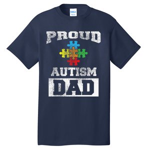 Autism Puzzle Piece Flag Autism Awareness For Dad Tall T-Shirt