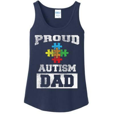 Autism Puzzle Piece Flag Autism Awareness For Dad Ladies Essential Tank