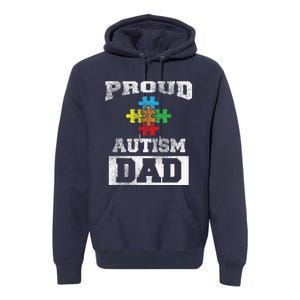 Autism Puzzle Piece Flag Autism Awareness For Dad Premium Hoodie