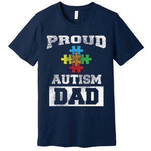 Autism Puzzle Piece Flag Autism Awareness For Dad Premium T-Shirt