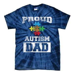 Autism Puzzle Piece Flag Autism Awareness For Dad Tie-Dye T-Shirt