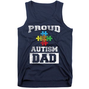 Autism Puzzle Piece Flag Autism Awareness For Dad Tank Top