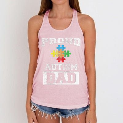 Autism Puzzle Piece Flag Autism Awareness For Dad Women's Knotted Racerback Tank