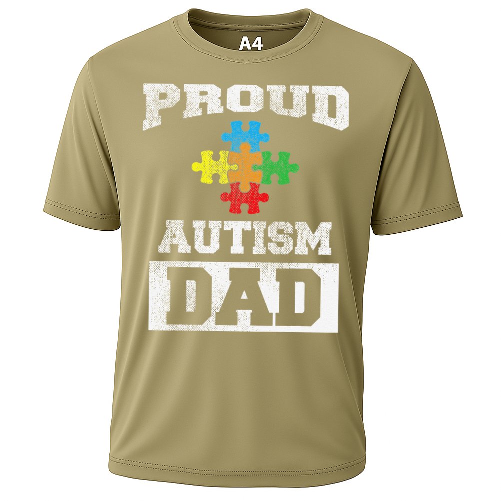 Autism Puzzle Piece Flag Autism Awareness For Dad Performance Shirt