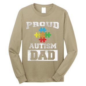 Autism Puzzle Piece Flag Autism Awareness For Dad Long Sleeve Shirt