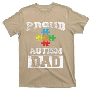 Autism Puzzle Piece Flag Autism Awareness For Dad T-Shirt