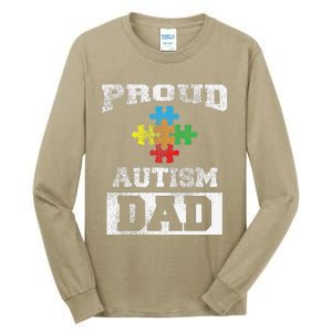 Autism Puzzle Piece Flag Autism Awareness For Dad Tall Long Sleeve T-Shirt