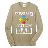 Autism Puzzle Piece Flag Autism Awareness For Dad Tall Long Sleeve T-Shirt