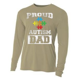 Autism Puzzle Piece Flag Autism Awareness For Dad Cooling Performance Long Sleeve Crew