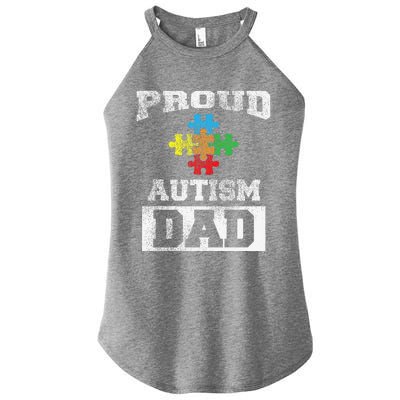 Autism Puzzle Piece Flag Autism Awareness For Dad Women’s Perfect Tri Rocker Tank