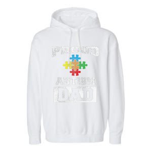 Autism Puzzle Piece Flag Autism Awareness For Dad Garment-Dyed Fleece Hoodie