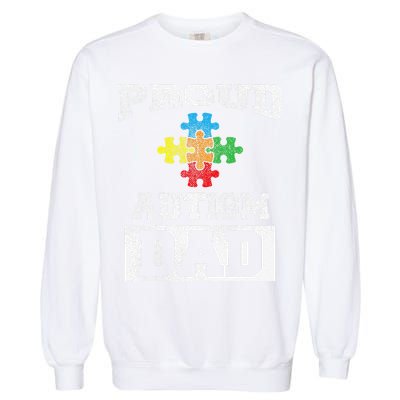 Autism Puzzle Piece Flag Autism Awareness For Dad Garment-Dyed Sweatshirt