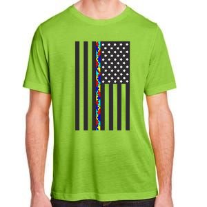 Autism Puzzle Piece Flag Autism Awareness Month Adult ChromaSoft Performance T-Shirt