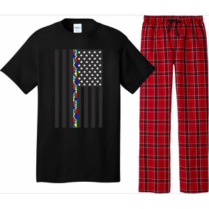 Autism Puzzle Piece Flag Autism Awareness Month Pajama Set