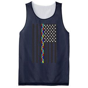 Autism Puzzle Piece Flag Autism Awareness Month Mesh Reversible Basketball Jersey Tank