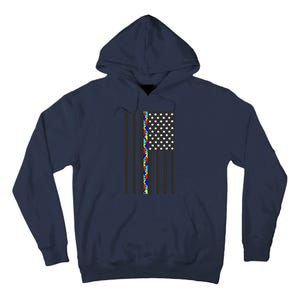 Autism Puzzle Piece Flag Autism Awareness Month Tall Hoodie