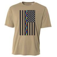 Autism Puzzle Piece Flag Autism Awareness Month Cooling Performance Crew T-Shirt