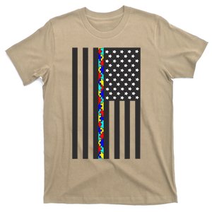 Autism Puzzle Piece Flag Autism Awareness Month T-Shirt