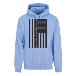 Autism Puzzle Piece Flag Autism Awareness Month Unisex Surf Hoodie