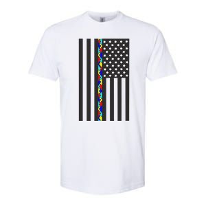 Autism Puzzle Piece Flag Autism Awareness Month Softstyle CVC T-Shirt