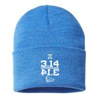 Aneisha Pi Pie Nerdy Geek Math Gift For Happy Pi Day Gift Sustainable Knit Beanie